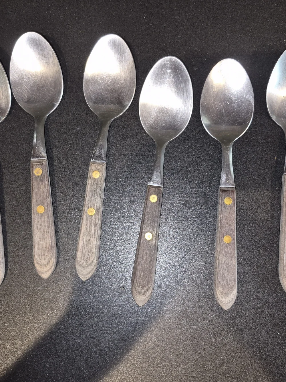 15 Washington Forge TOWN COUNTRY Stainless Wood Flatware MCM Rustic Silverware